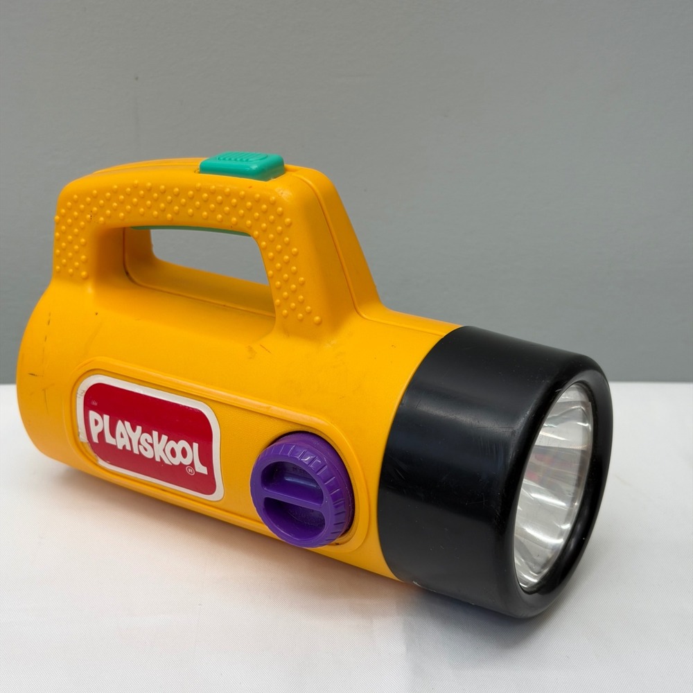 Playskool Red Light Green Light Flashlight Vintage Yellow Kids‎ Toy As-Is